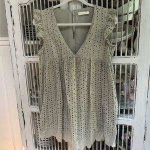 Mustard Seed Green Ruffled Cap Sleeve Blouse